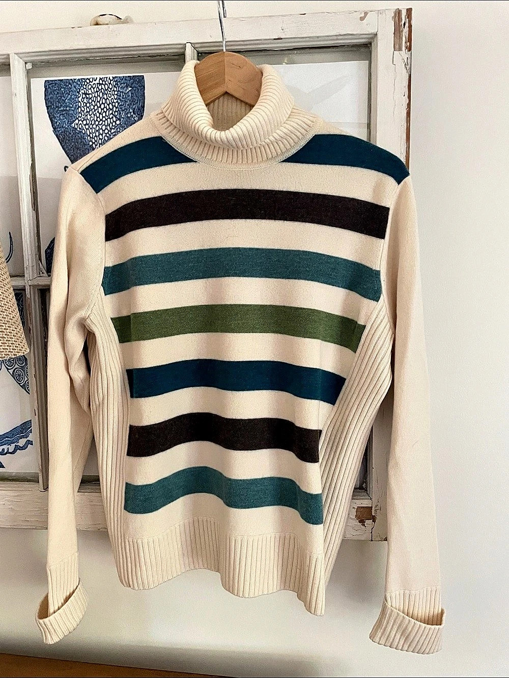 Pendleton Striped Merino Wool Turtleneck XL Like New